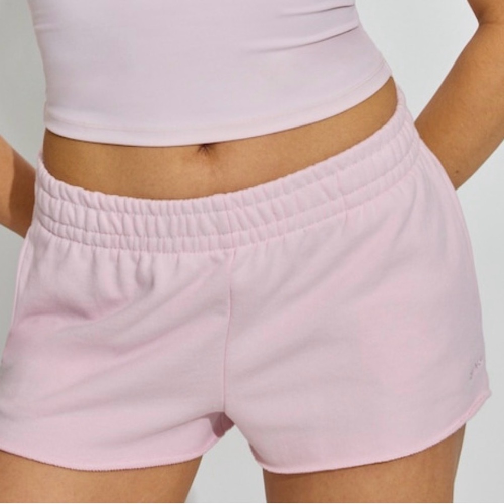 Garage Light Pink Elastic-Waist Athletic Shorts